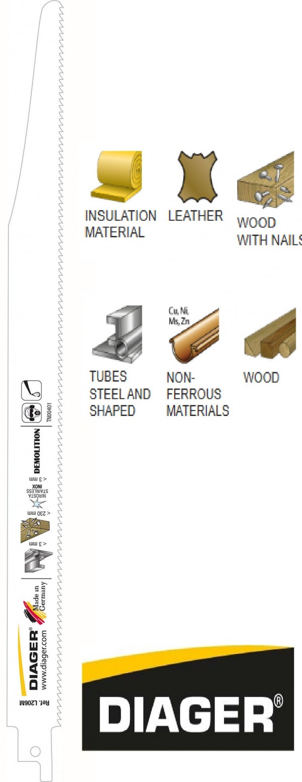 DIAGER list sabljaste pile-renovacije 2,5x300mm 5/1  L206ML30