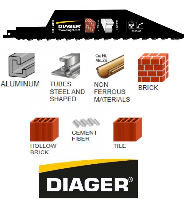 DIAGER list sabljaste pile - cigla 17x400mm 1/1    L206SL4001