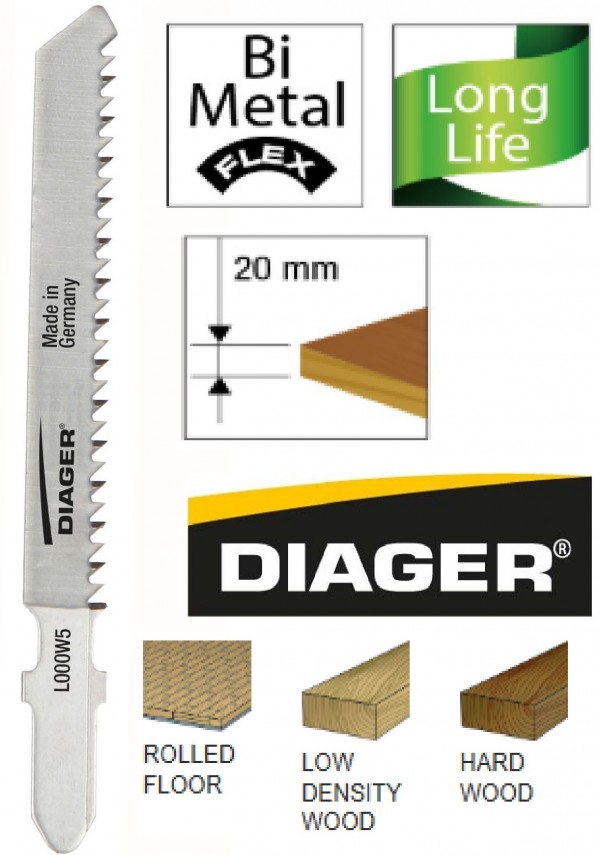 DIAGER list za ubodnu pilu- lim,profili 1,2x76mm 5/1  L000M5